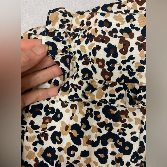 Maeve Anthropologie Katia Ruffled cheetah printed Button-down Blouse Sz 0 - Picture 8 of 15